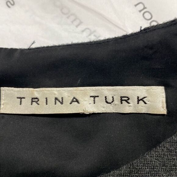 Trina Turk Grey‎ Stretch Knit A-Line Above Knee Dress  size Large - Picture 10 of 11